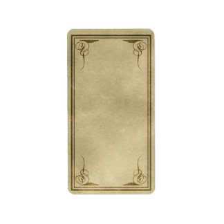Medium Vertical Fancy Corners Apothecary Label