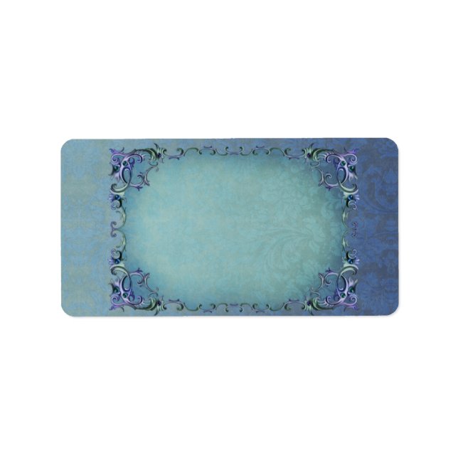 Medium Winter Brocade Horizontal Apothecary Label (Front)