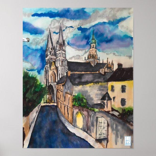 Medival Bayeux Cathedral France Poster (Front)