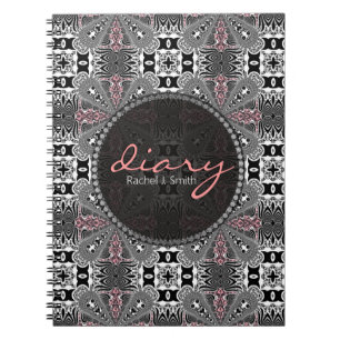 Medivalish Gothic Girl Tartan Flora Diary Notebook