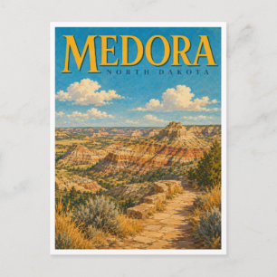 Medora North Dakota Painted Canyon GeoSaga Postcard