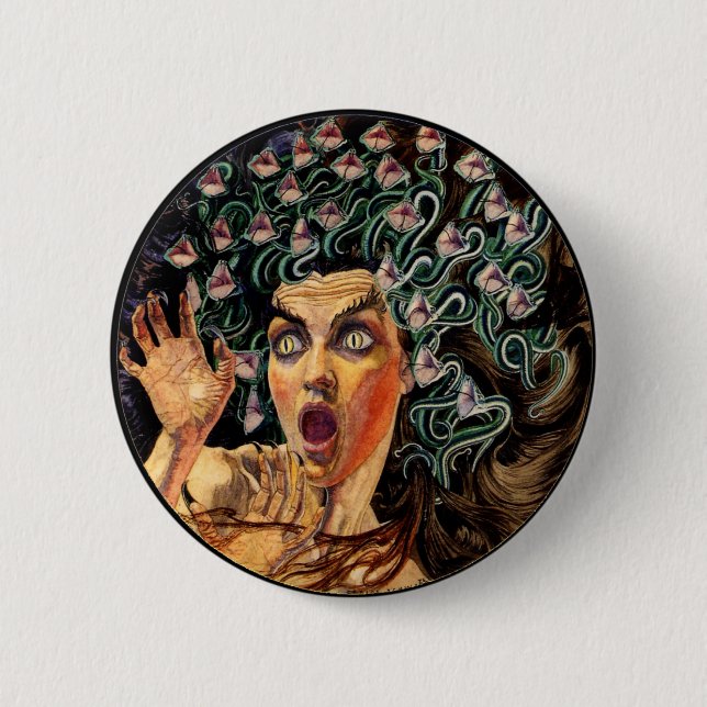 Medusa 2 Inch Round Button (Front)