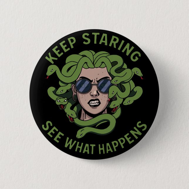 Medusa 2 Inch Round Button (Front)