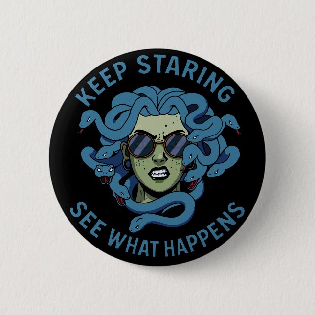 Medusa 2 Inch Round Button (Front)