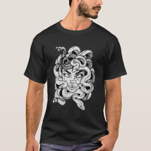 Medusa Black White Stone Statue Greek Mythology Me T-Shirt