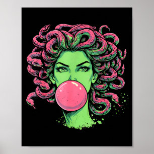 Medusa bubblegum greek mythological snake hair poster