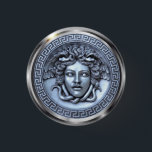 Medusa Designer Pin Button for Clothing, Hats, Etc<br><div class="desc">Silver Medusa Designer Pin Button for Clothing,  Hats,  Etc</div>