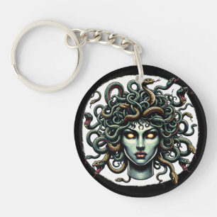 Medusa face verte pleine de serpents