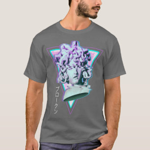 Medusa Glitch Synthwave 90s Aesthetic T-Shirt