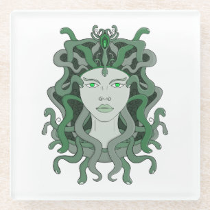 Medusa Gorgo Snake Gorgon Monster Greek Mythology Glass Coaster