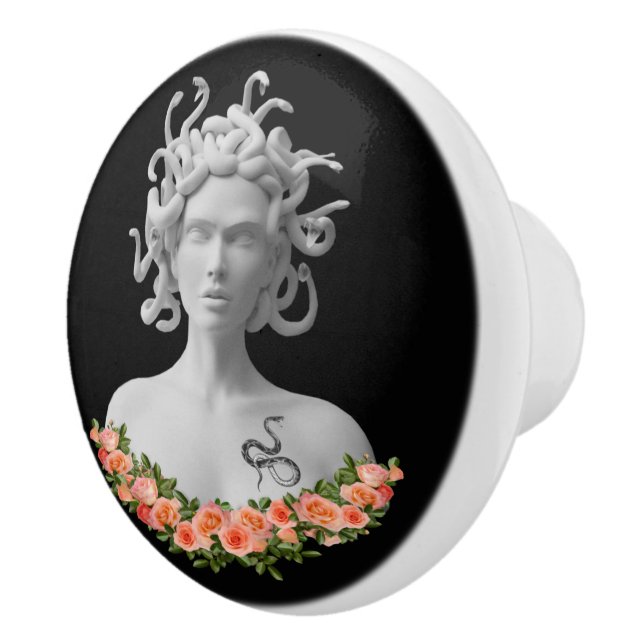 Medusa Gorgon Greek Mythology Ceramic Knob (Right)