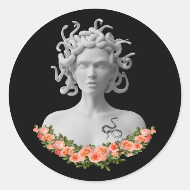 Medusa Gorgon Greek Mythology Classic Round Sticker (Front)