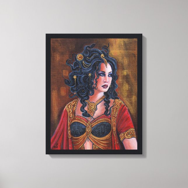 Medusa gorgon woman with snakes by Renee Lavoie Canvas Print (Front)