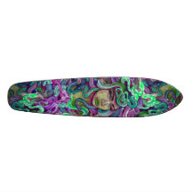 Medusa green and purple girly skate board deck