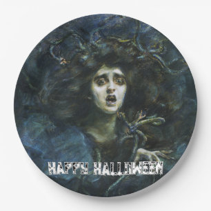 Medusa "Happy Halloween" Fine Art Party Paper Plate