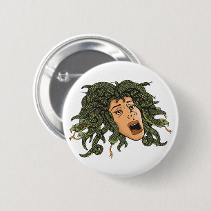 Medusa Head 2 Inch Round Button