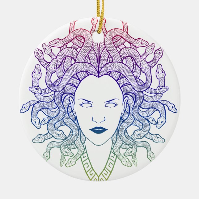 Medusa Head Ceramic Ornament (Front)