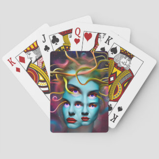 Medusa Hypnosis , Mythology Mystical Creature  Playing Cards