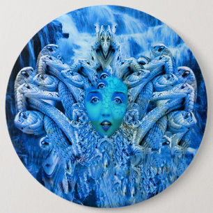 Medusa Metamorphosis 6 Inch Round Button