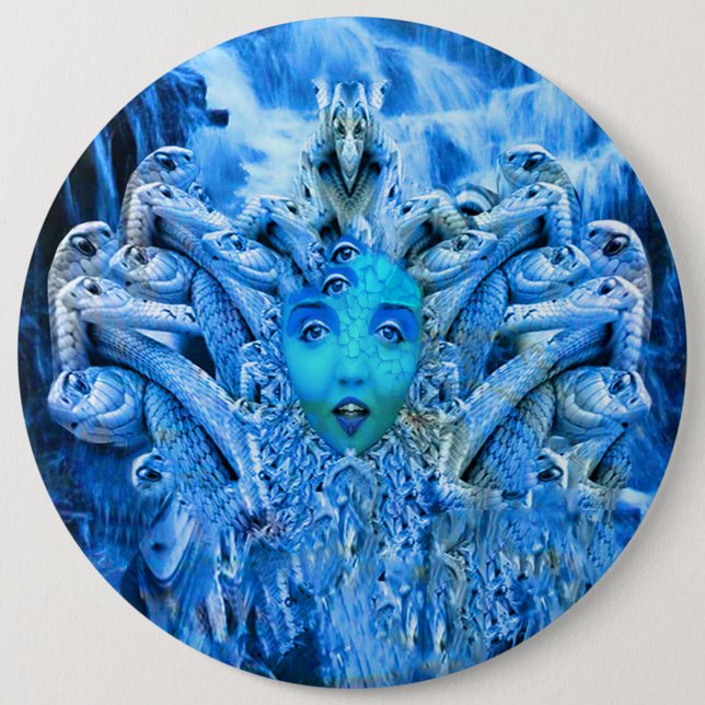 Medusa Metamorphosis 6 Inch Round Button (Front)