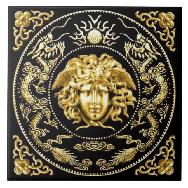 Medusa or et carreaux muraux embellisés (Devant)