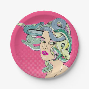 Medusa Pop art Paper Plate
