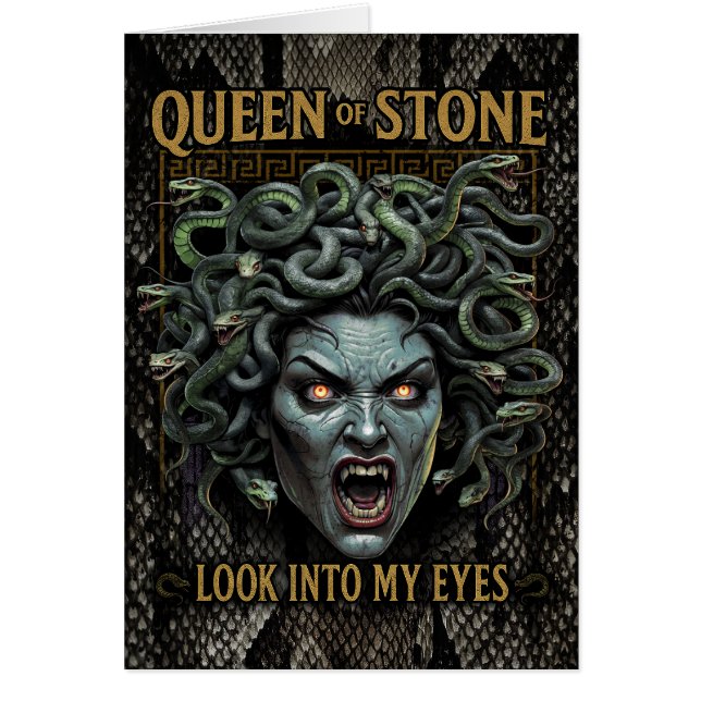 Medusa Queen of Stone Greeting Card - Customizable (Front)