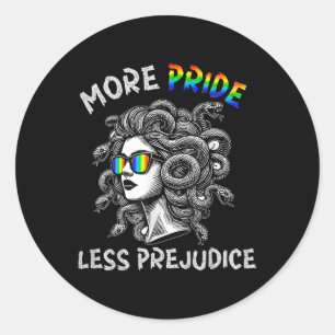 Medusa Rainbow More Pride Less Prejudice Lgbtq+ Eq Classic Round Sticker