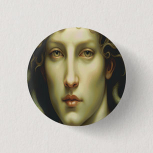 Medusa Renaissance Style 1 Inch Round Button