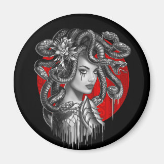 MEDUSA - Snake Head Girl from Greek Myth Tattoo Magnet