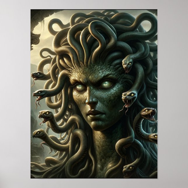 Medusa Stare of Death Head of Snakes Poster (Front)