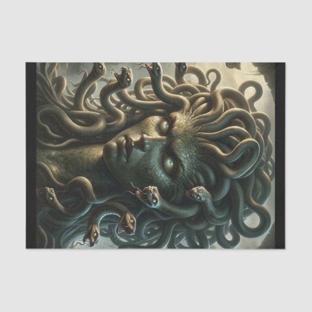 Medusa Stare of Death Head of Snakes Tissue Paper (Front)