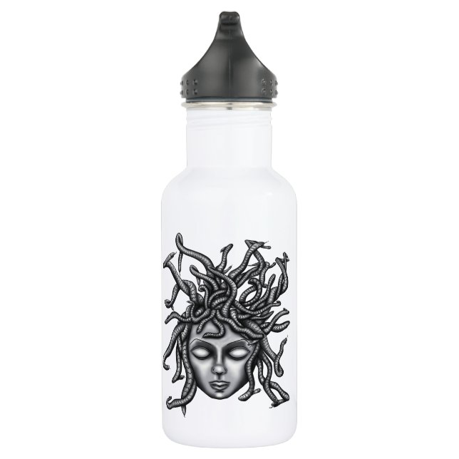 Medusa Statue, Greek Sculpture, Mythology 532 Ml Water Bottle (Right)