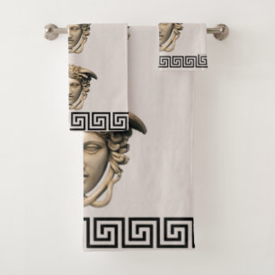 Medusa Stone Beige Greek-Key Guest Gift Towel Set