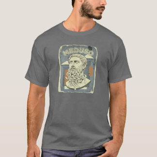 Meduso Snake Beard Funny Greek Mythology Retro Art T-Shirt