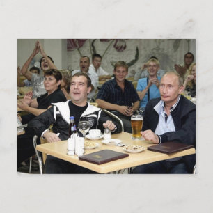 MEdvedev and Putin Party Postcard