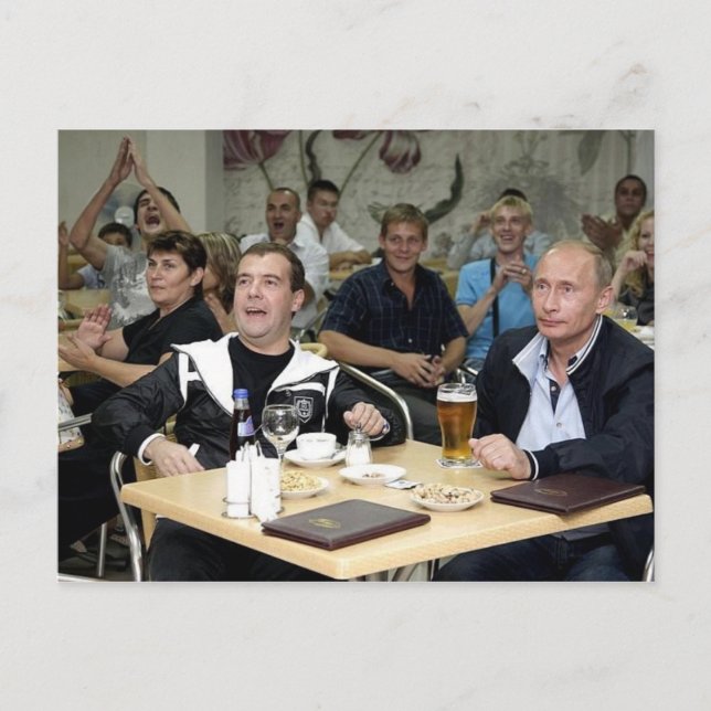 MEdvedev and Putin Party Postcard (Front)