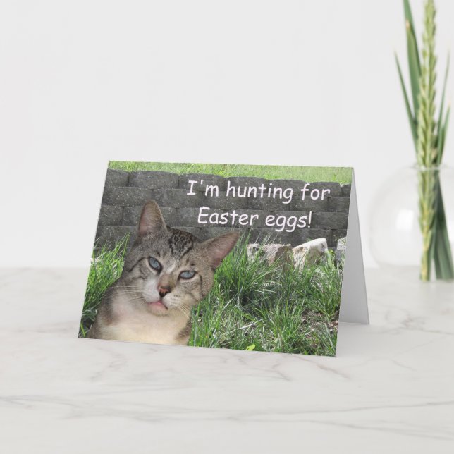 Meece Hunting the Easter Bunny Greeting Card (Front)