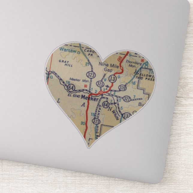 Meeker CO Retro Map (Detail)