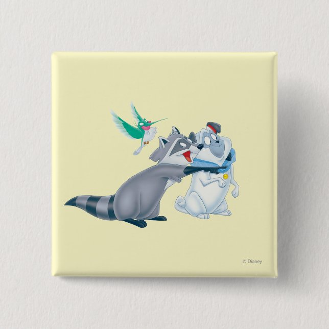 Meeko & Friends 2 Inch Square Button (Front)