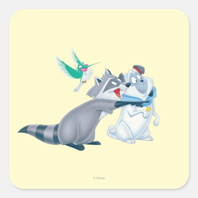 Meeko & Friends Square Sticker (Front)