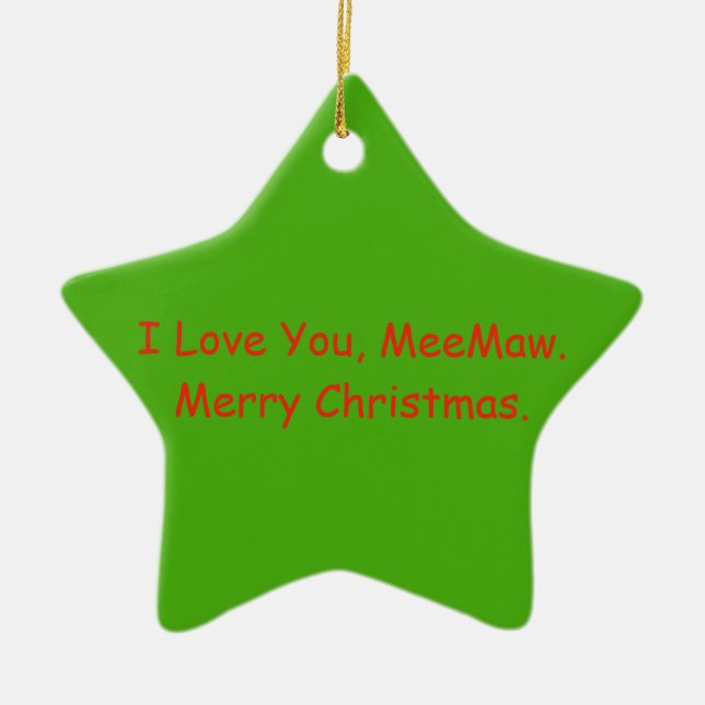 MeeMaw Christmas Gift Ornament (Front)