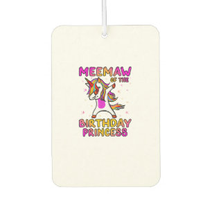 Meemaw Of The Birthday Princess Girl Grandma Dabbi Air Freshener