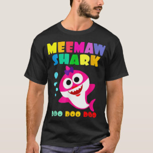 Meemaw Shark Funny Mommy Kids Family Mother's Day T-Shirt