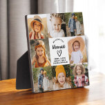 Meemaw We Love You Hearts Modern Photo Collage Plaque<br><div class="desc">The Meemaw We Love You Heart Modern Photo Collage Plaque is a touching and personalized gift that showcases your love for your grandmother. This beautifully designed plaque features a heart-shaped photo collage, allowing you to add your favourite family pictures in a modern and stylish layout. The heartfelt "We Love You,...</div>