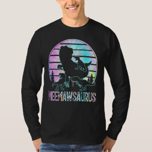 Meemawsaurus Dinosaur Meemaw Of 3 Kids Tie Dye Su T-Shirt