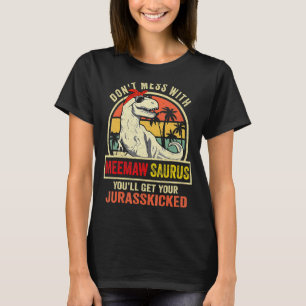 Meemawsaurus Rex Dinosaur Meemaw Saurus Family Mat T-Shirt