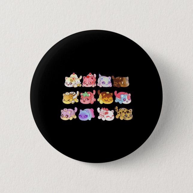 Meemeow Cats Plush  2 Inch Round Button (Front)