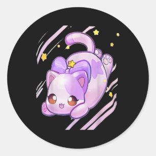 Meemeow Cats Plush  Classic Round Sticker