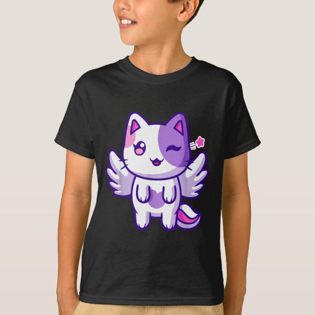 Meemeow Cute Cat Plu-shirt  T-Shirt (Front)